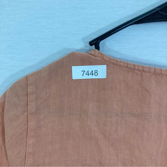 Cynthia Rowley 100% Linen Orange/Peach Dress size Large - Picture 9 of 9
